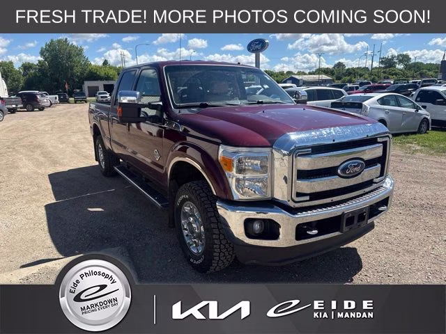 2012 Red Ford Super Duty F-250 SRW Lariat 4X4 Truck
