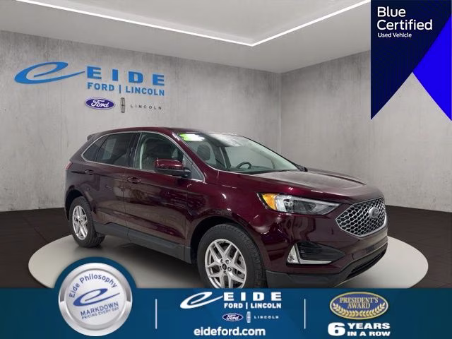 2023 Burgundy Velvet Metallic Tinted Clearcoat Ford Edge SEL AWD SUV