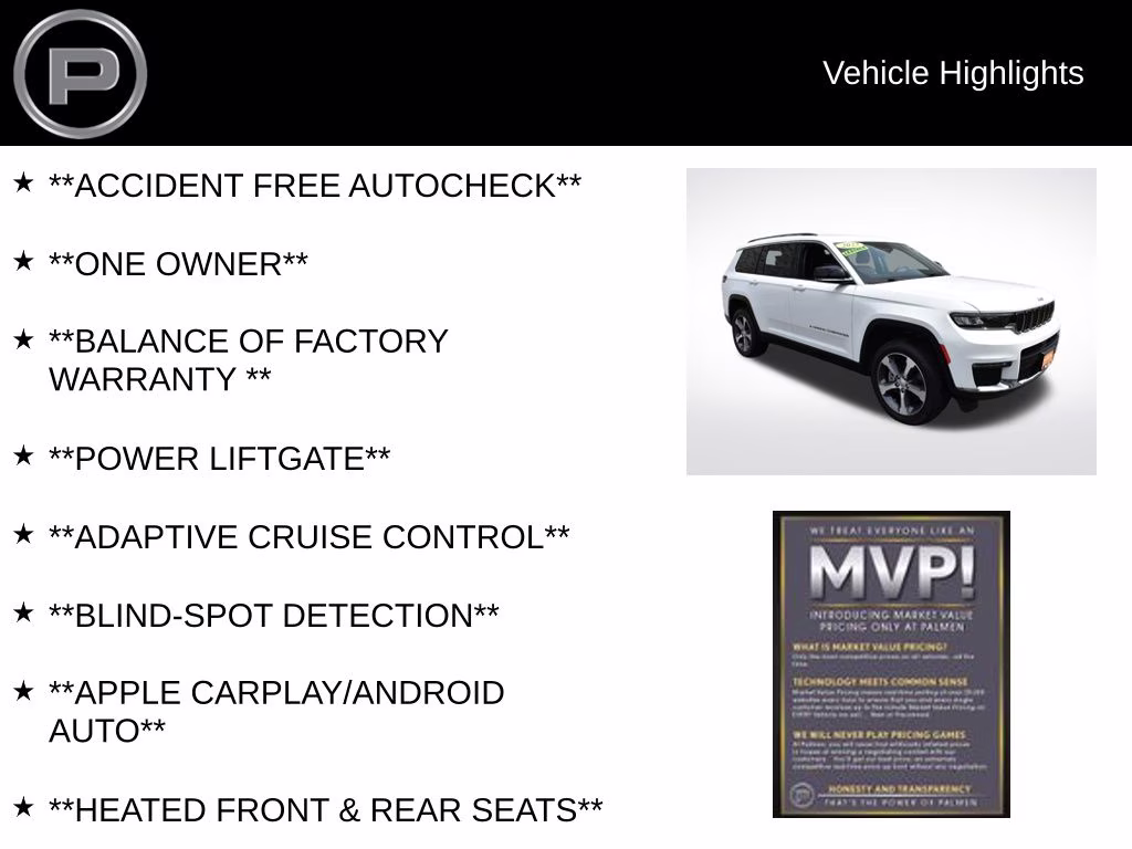 2023 Bright White Clearcoat Jeep Grand Cherokee L Limited 4X4 SUV