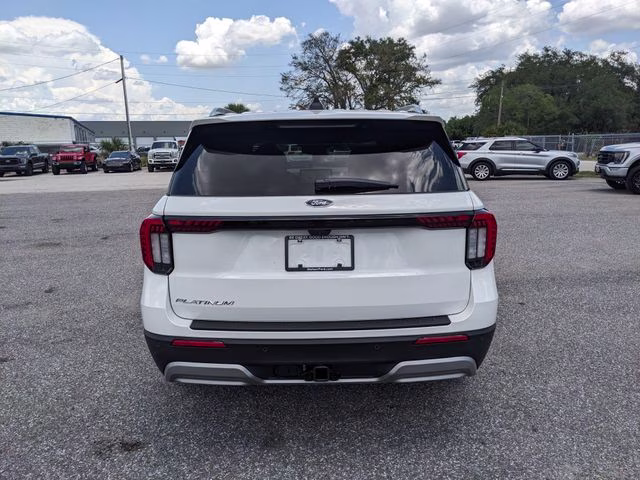 2026 Star White Metallic Tri-Coat Ford Explorer Platinum RWD SUV