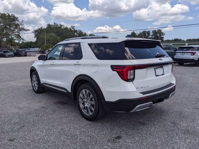 2026 Star White Metallic Tri-Coat Ford Explorer Platinum RWD SUV