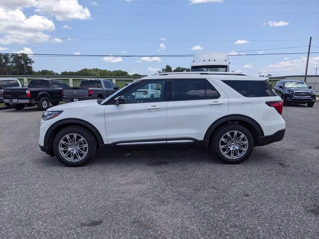 2026 Star White Metallic Tri-Coat Ford Explorer Platinum RWD SUV