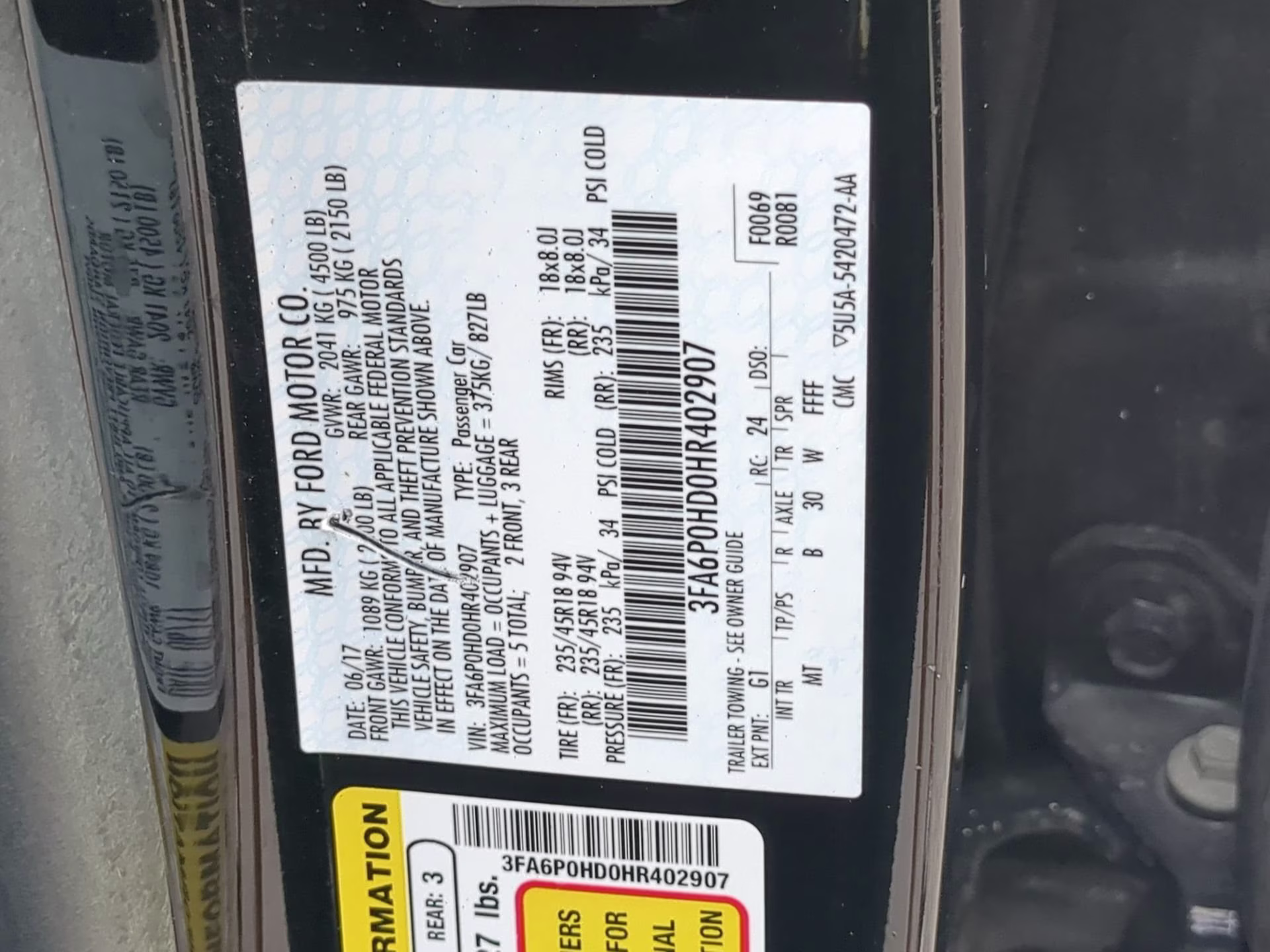 2017 Shadow Black Ford Fusion SE FWD Sedan