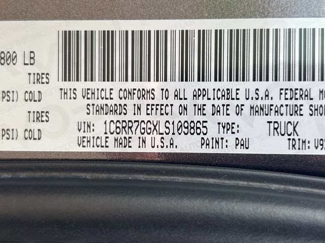 2020 Granite Crystal Metallic Clearcoat Ram 1500 Warlock 4X4 Truck