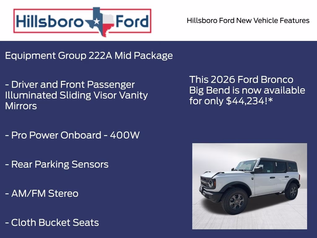 2026 Oxford White Ford Bronco Big Bend 4X4 SUV