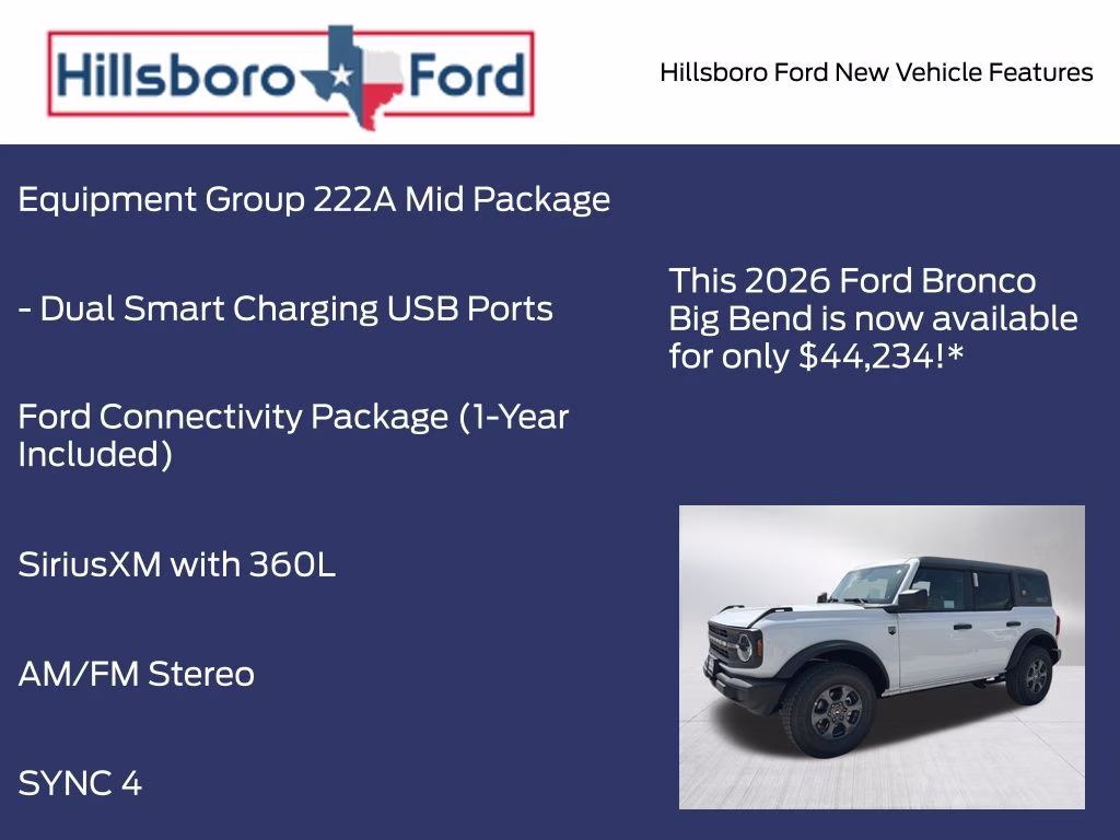 2026 Oxford White Ford Bronco Big Bend 4X4 SUV