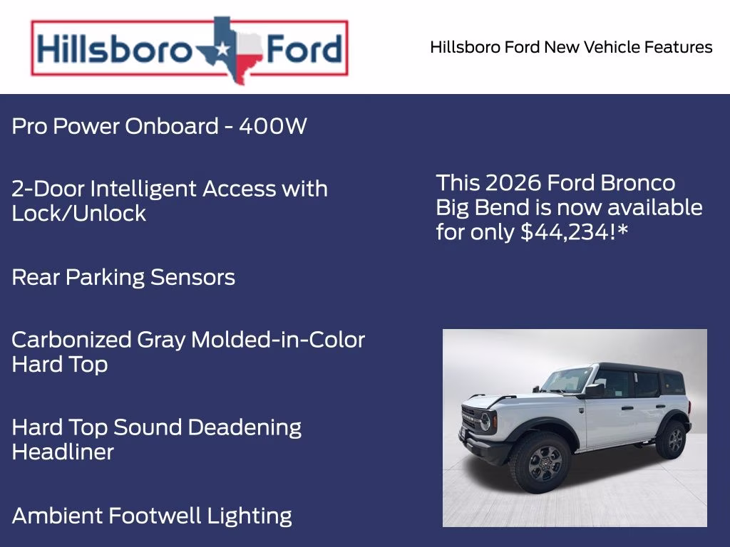 2026 Oxford White Ford Bronco Big Bend 4X4 SUV