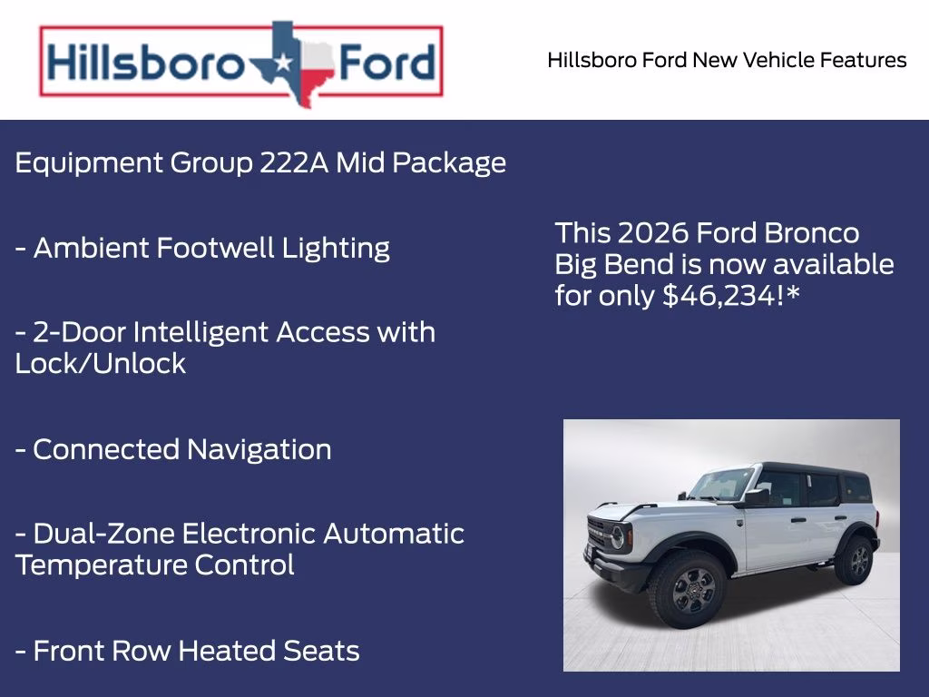 2026 Oxford White Ford Bronco Big Bend 4X4 SUV