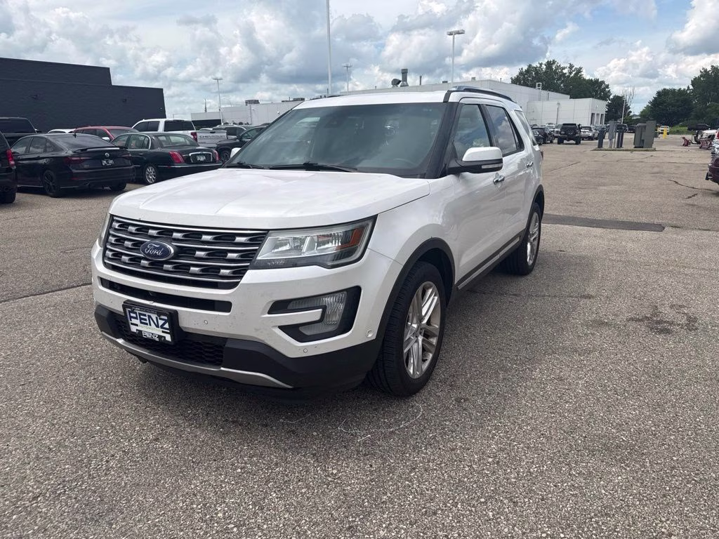 2016 White Platinum Metallic Tri-Coat Ford Explorer Limited 4X4 SUV