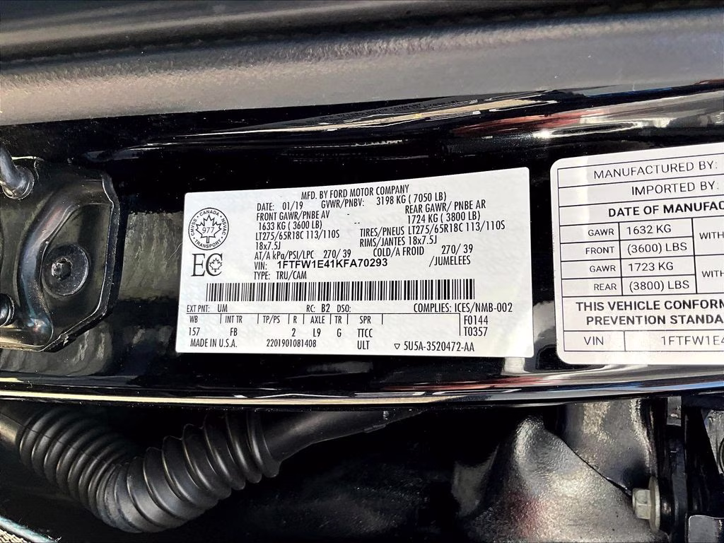 2019 Agate Black Metallic Ford F-150 XLT 4X4 Truck