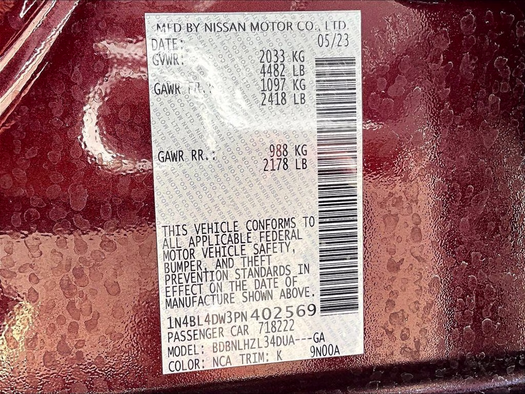 2023 Garnet Pearl Metallic Nissan Altima 2.5 SV AWD Sedan