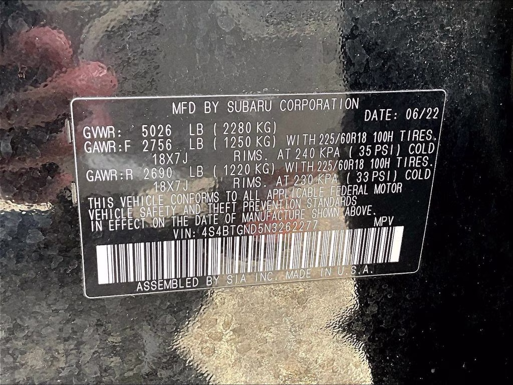 2022 Crystal Black Silica Subaru Outback Limited XT AWD SUV
