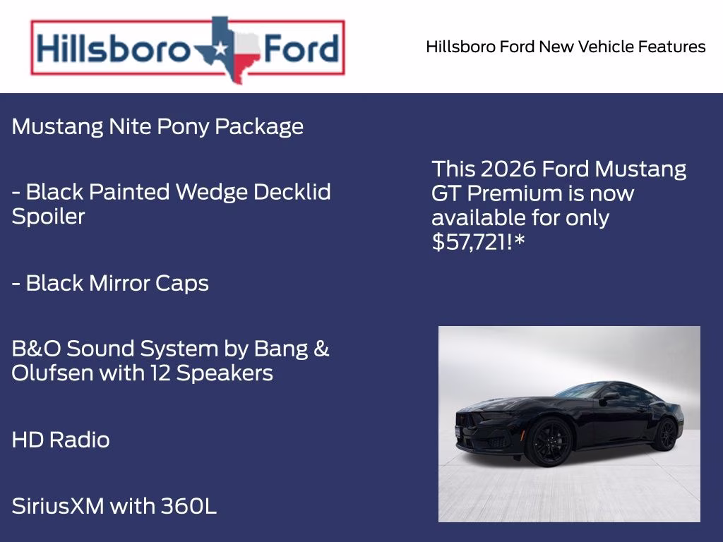 2026 Shadow Black Ford Mustang GT Premium RWD Coupe