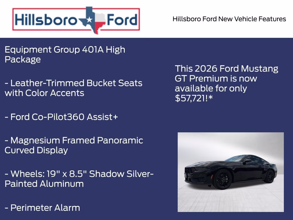 2026 Shadow Black Ford Mustang GT Premium RWD Coupe