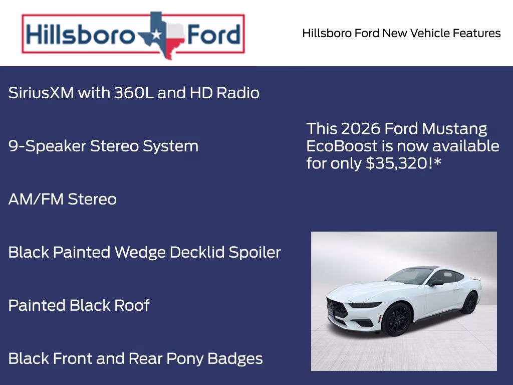 2026 Oxford White Ford Mustang EcoBoost RWD Coupe