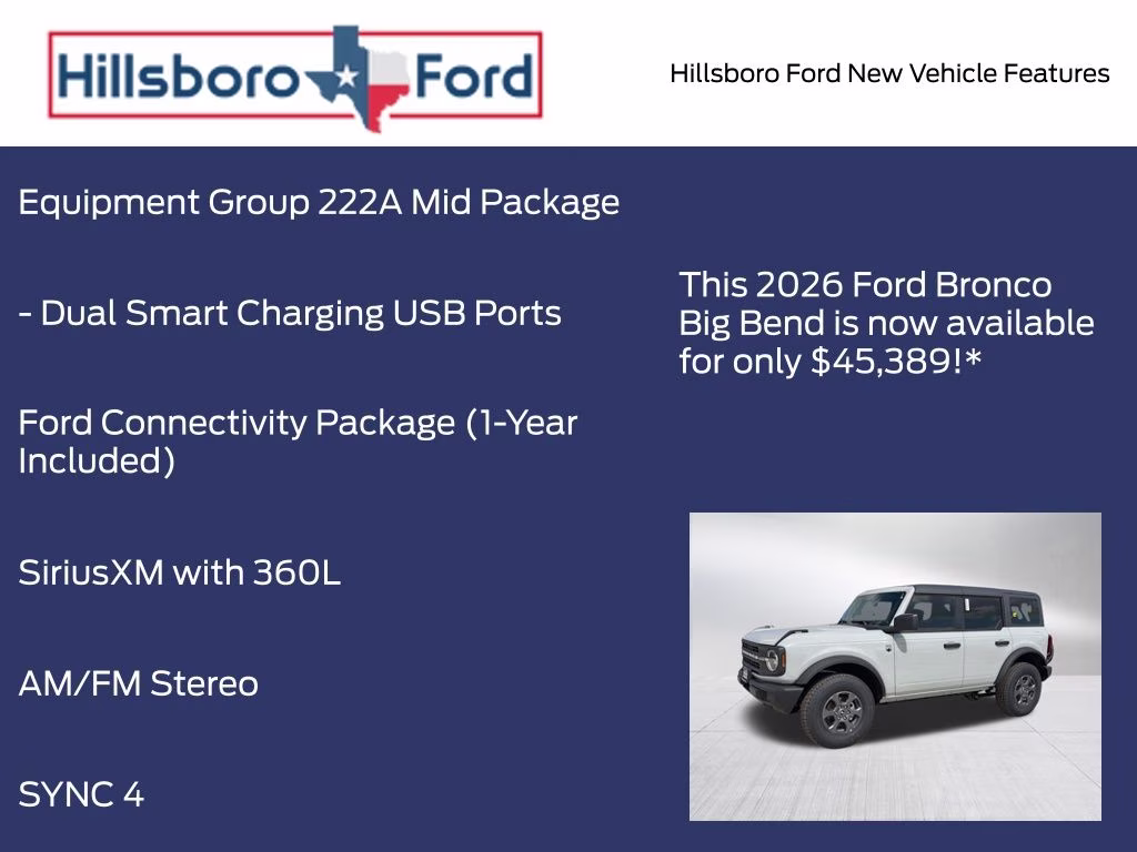 2026 Avalanche Gray Ford Bronco Big Bend 4X4 SUV