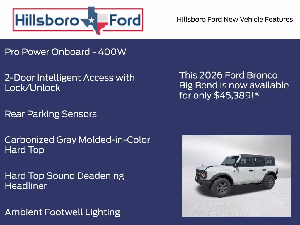 2026 Avalanche Gray Ford Bronco Big Bend 4X4 SUV