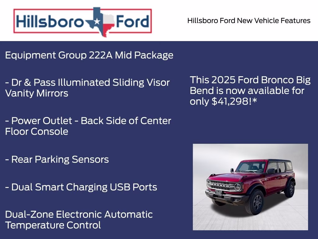 2025 Ruby Red Metallic Tinted Clearcoat Ford Bronco Big Bend 4X4 SUV