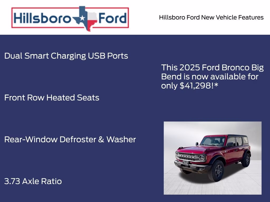 2025 Ruby Red Metallic Tinted Clearcoat Ford Bronco Big Bend 4X4 SUV