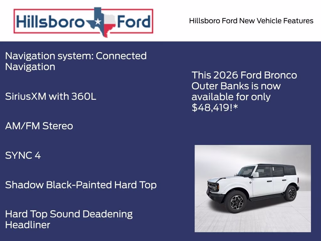 2026 Oxford White Ford Bronco Outer Banks 4X4 SUV