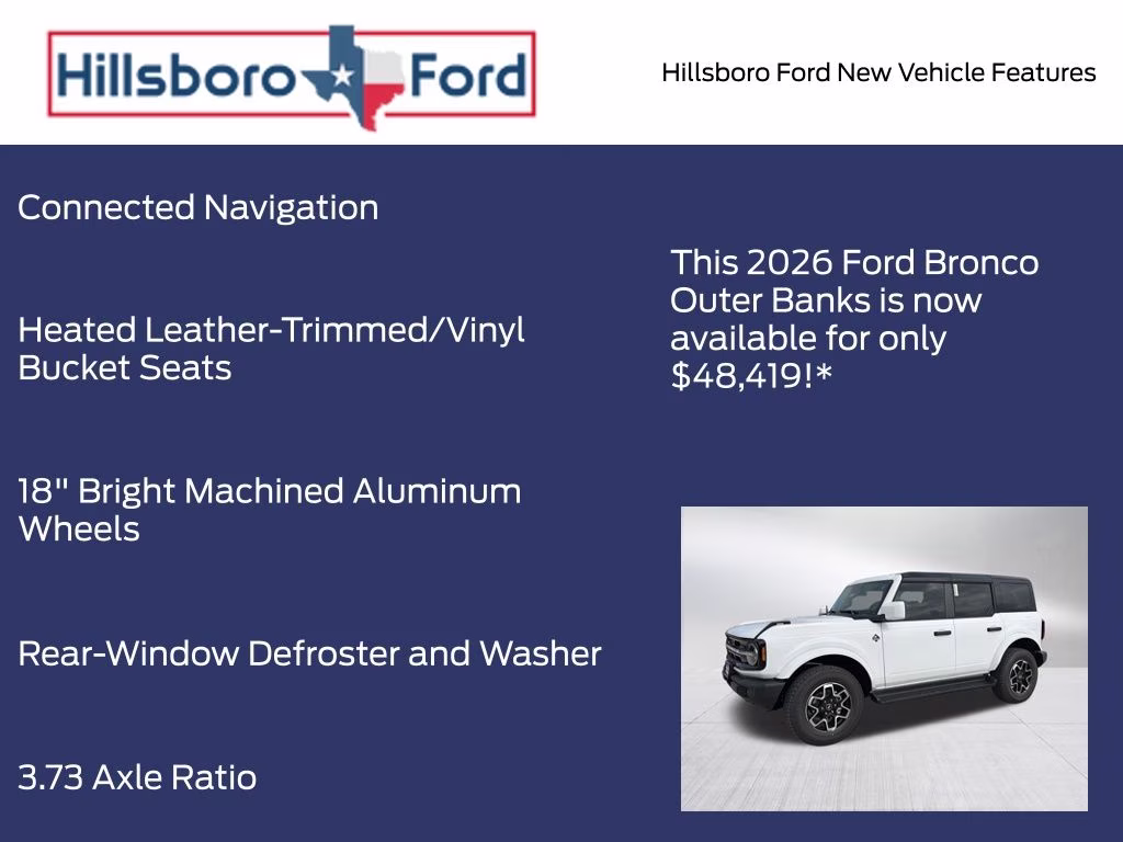 2026 Oxford White Ford Bronco Outer Banks 4X4 SUV