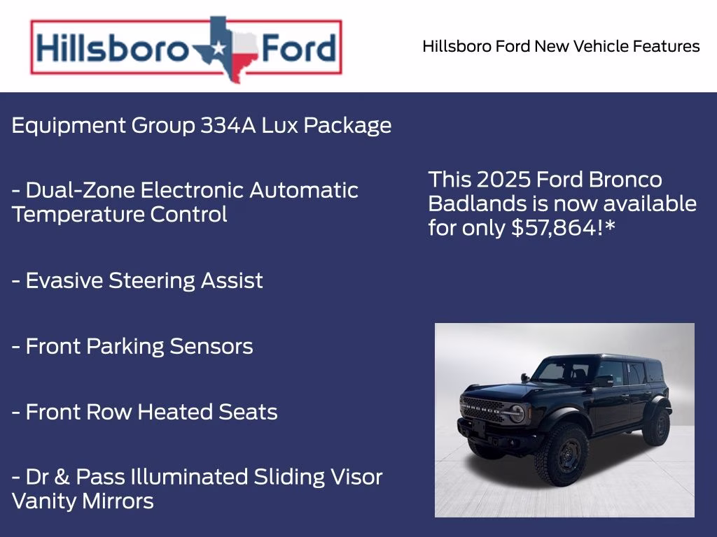2025 Shadow Black Ford Bronco Badlands 4X4 SUV