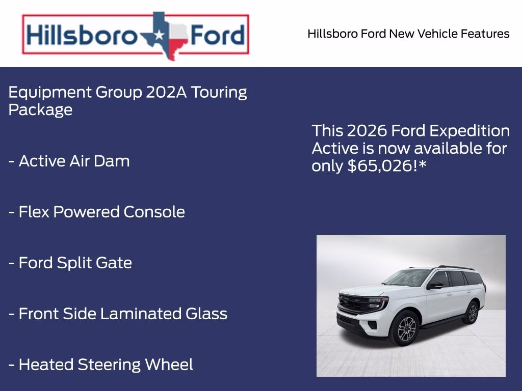 2026 Star White Metallic Tri-Coat Ford Expedition Active RWD SUV