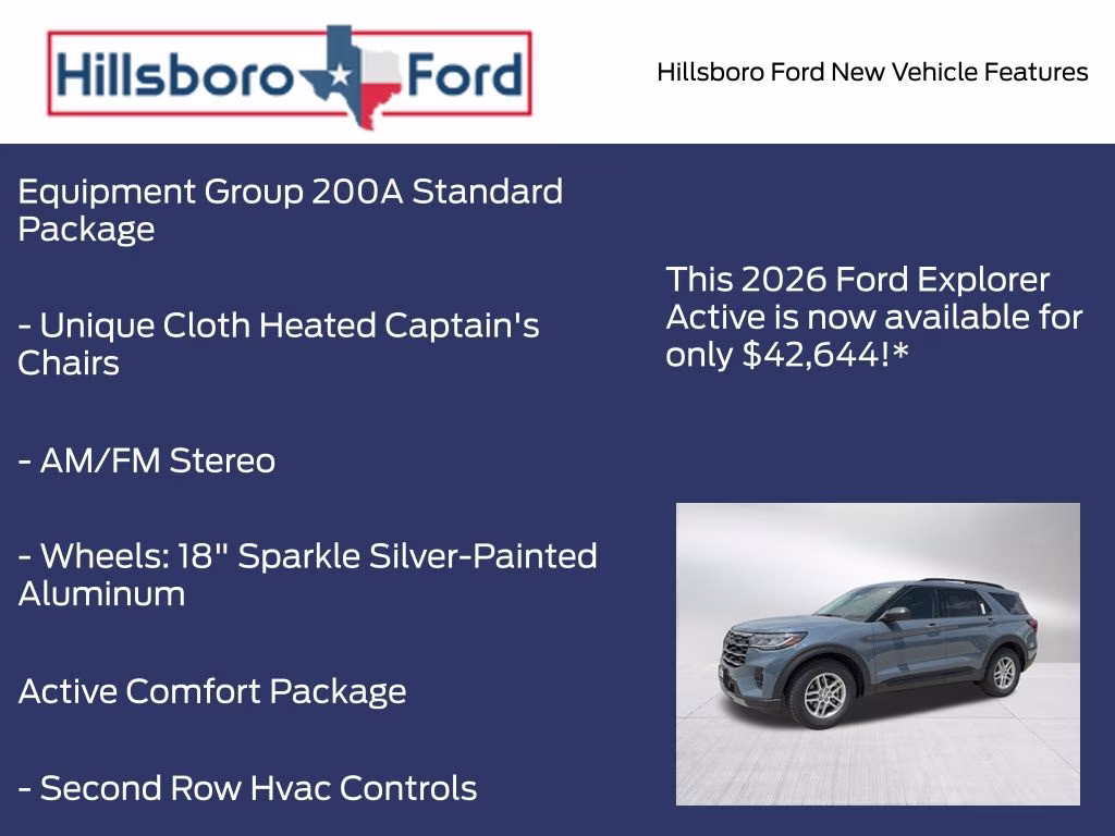 2026 Vapor Blue Metallic Ford Explorer Active RWD SUV