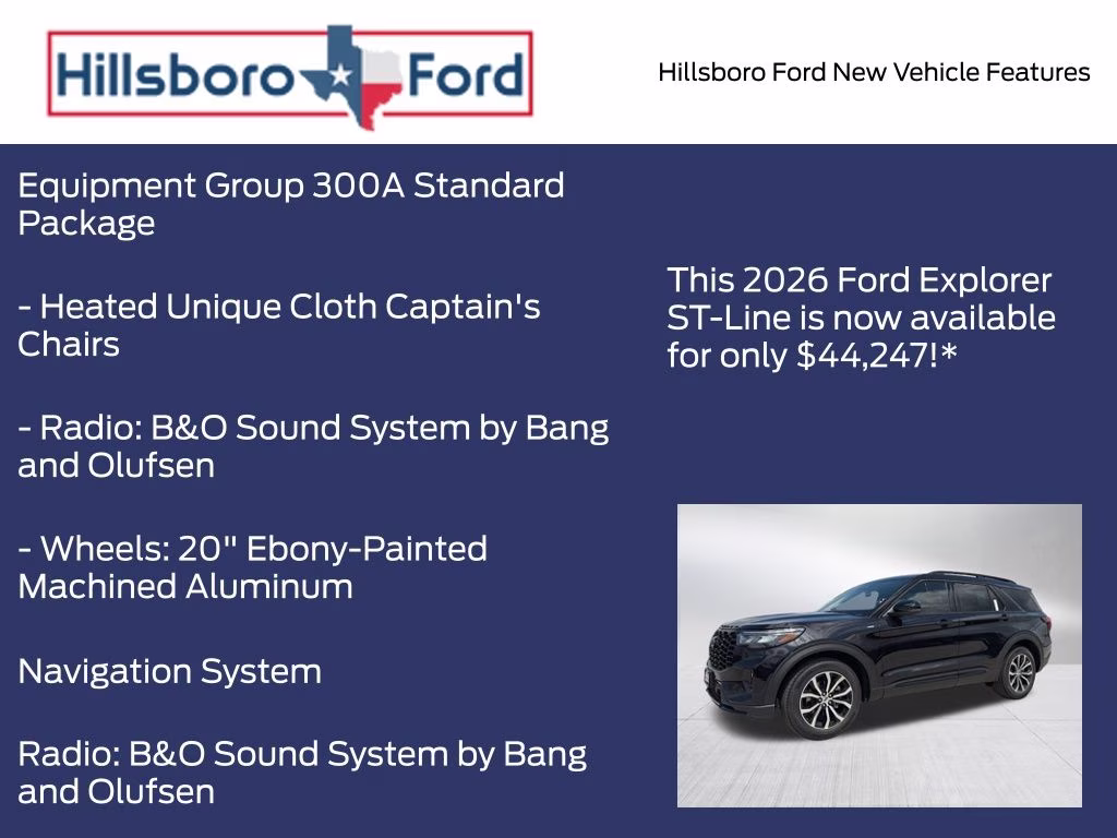 2026 Agate Black Metallic Ford Explorer ST-Line RWD SUV