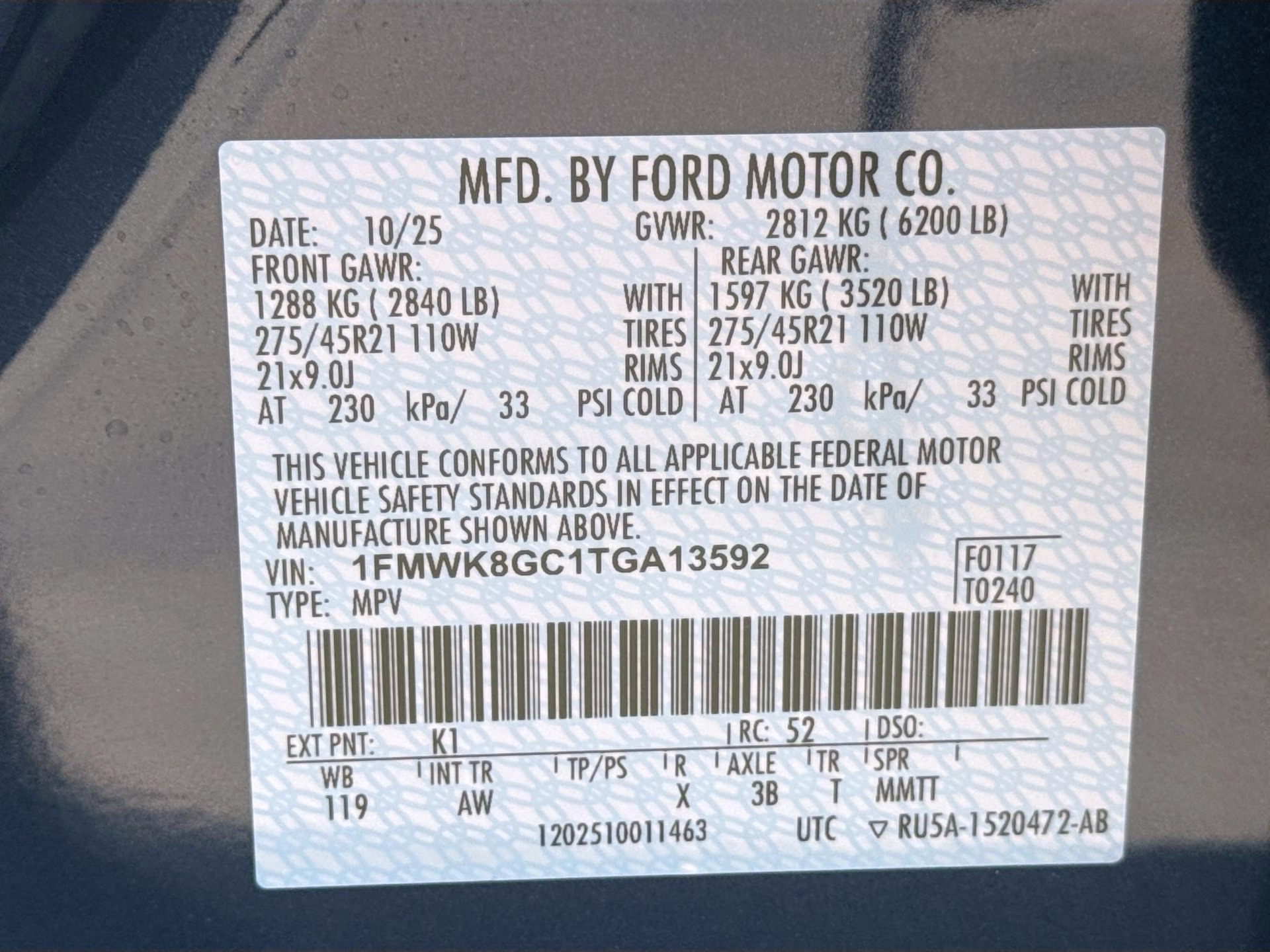 2026 Vapor Blue Metallic Ford Explorer ST 4X4 SUV