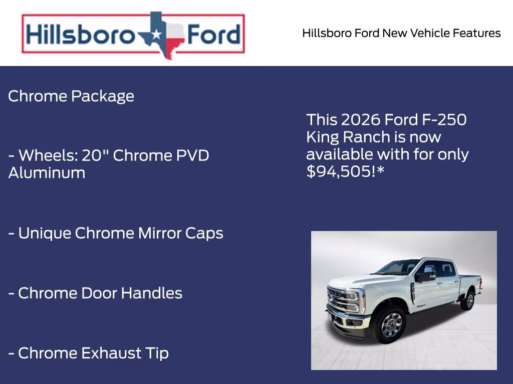 2026 Star White Metallic Tri-Coat Ford Super Duty F-250 SRW King Ranch 4X4 Truck