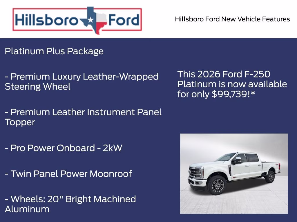 2026 Star White Metallic Tri-Coat Ford Super Duty F-250 SRW Platinum 4X4 Truck