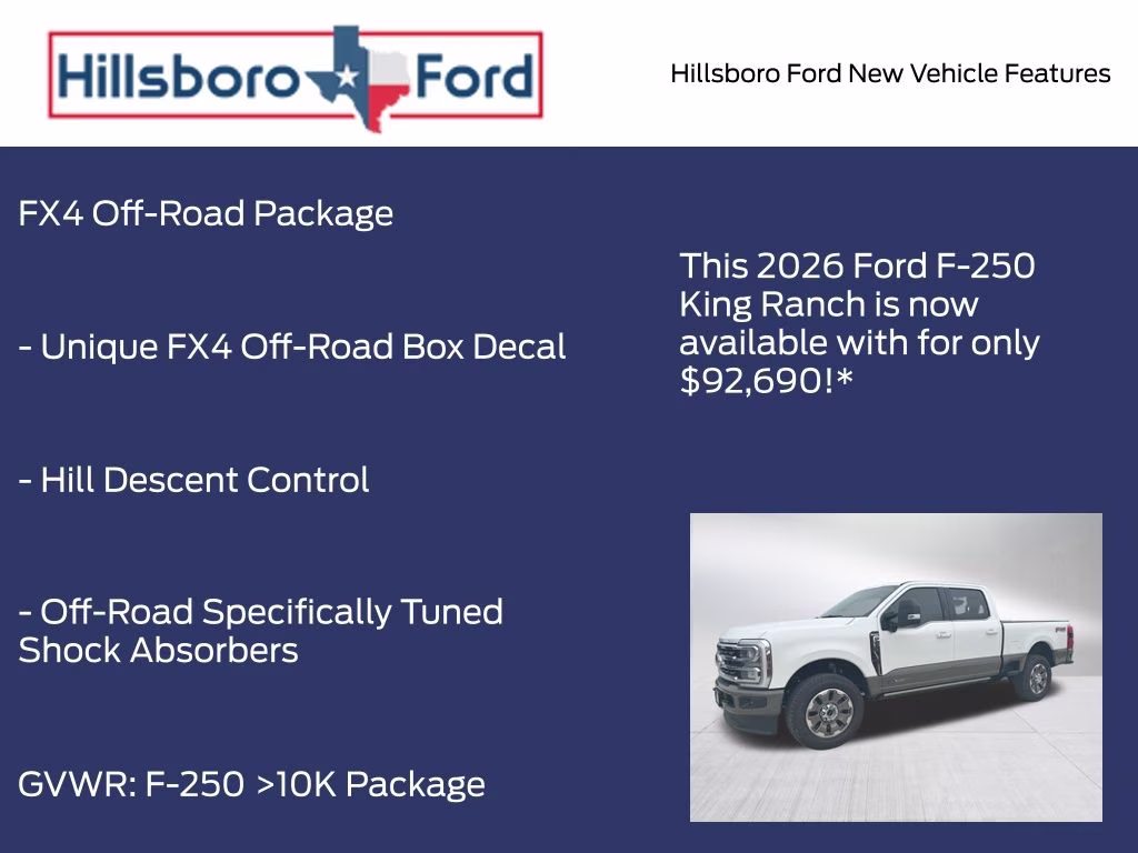 2026 Star White Metallic Tri-Coat Ford Super Duty F-250 SRW King Ranch 4X4 Truck