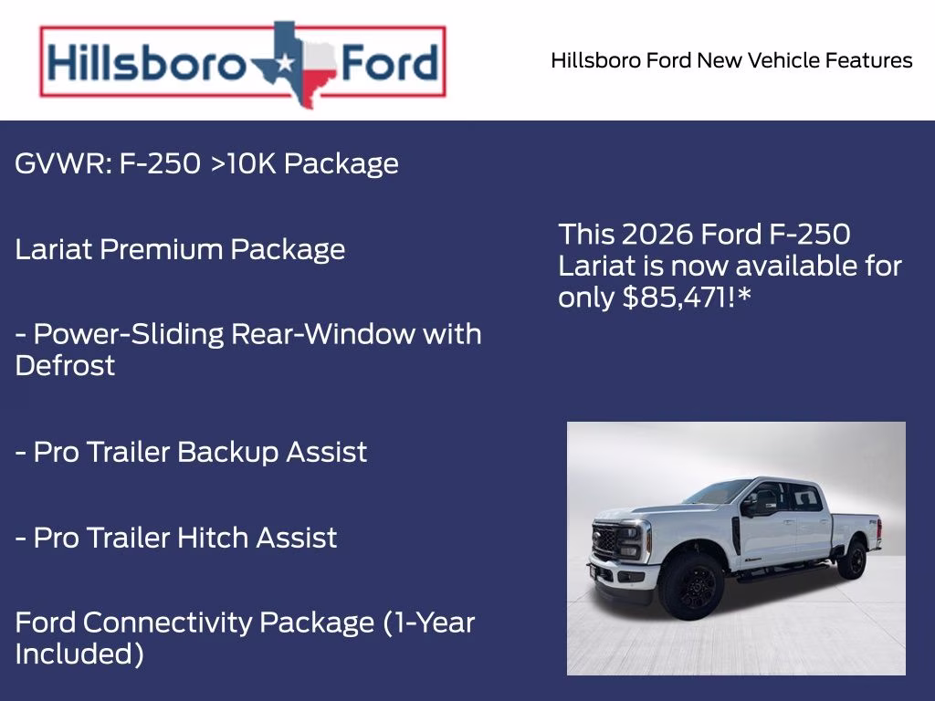 2026 Oxford White Ford Super Duty F-250 SRW Lariat 4X4 Truck