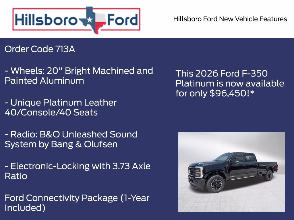 2026 Agate Black Metallic Ford Super Duty F-350 SRW Platinum 4X4 Truck