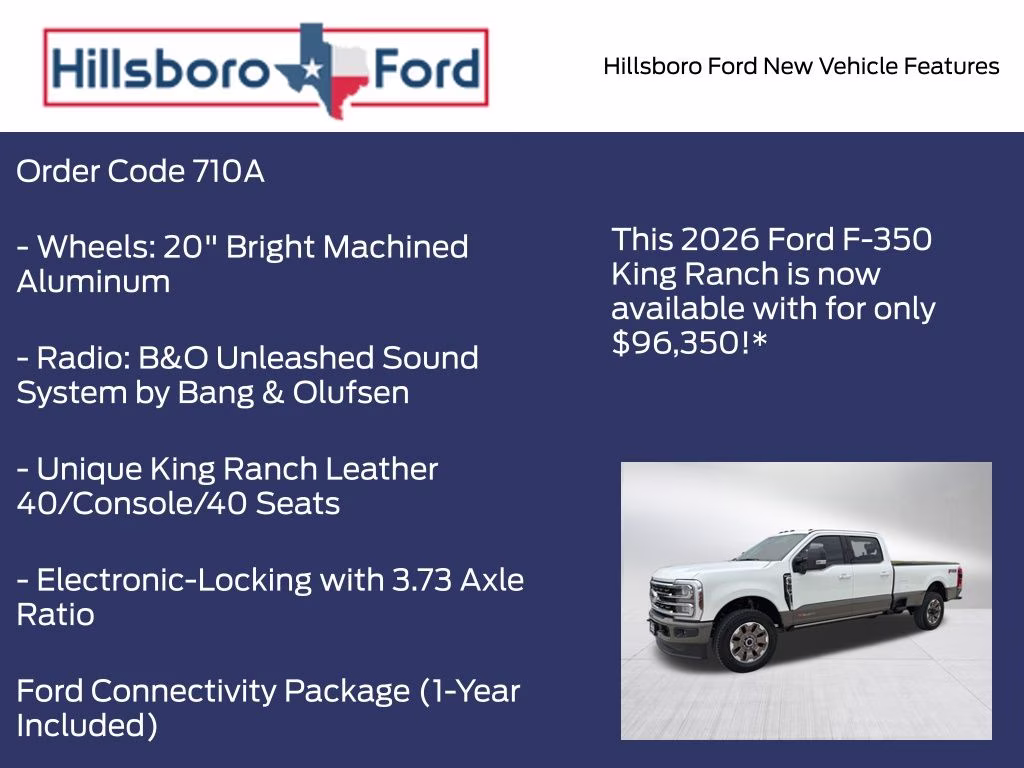 2026 Star White Metallic Tri-Coat Ford Super Duty F-350 SRW King Ranch 4X4 Truck