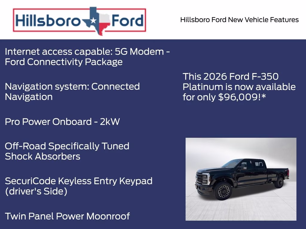 2026 Agate Black Metallic Ford Super Duty F-350 SRW Platinum 4X4 Truck