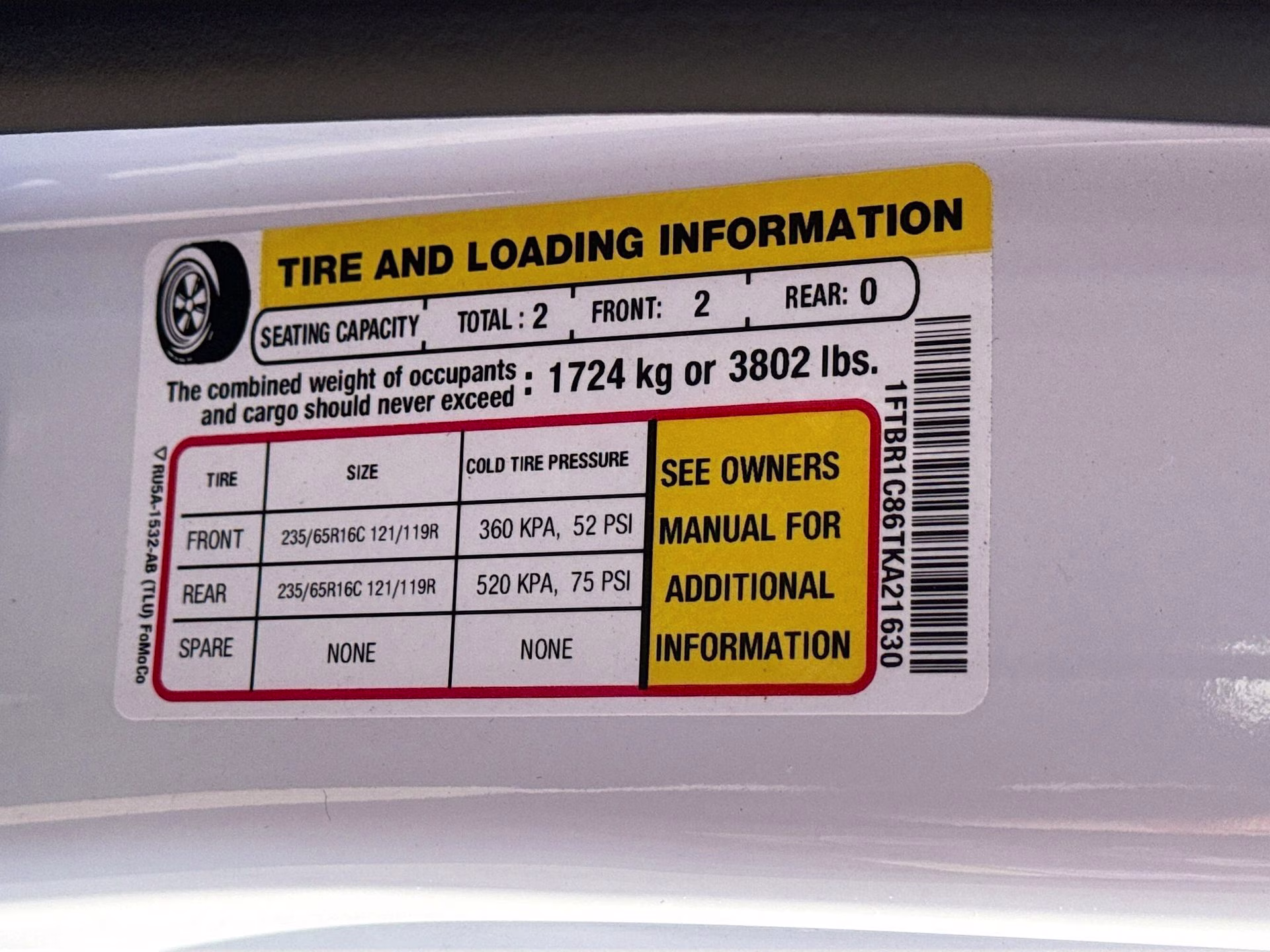2026 Oxford White Ford Transit-250 Base RWD Van