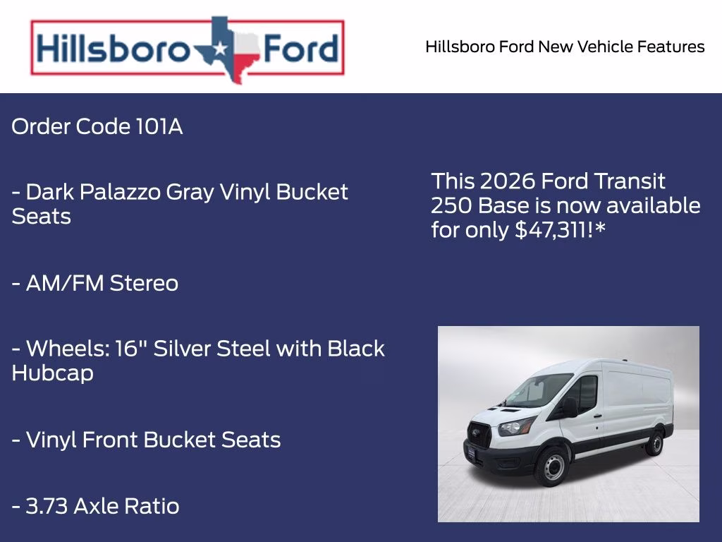 2026 Oxford White Ford Transit-250 Base RWD Van