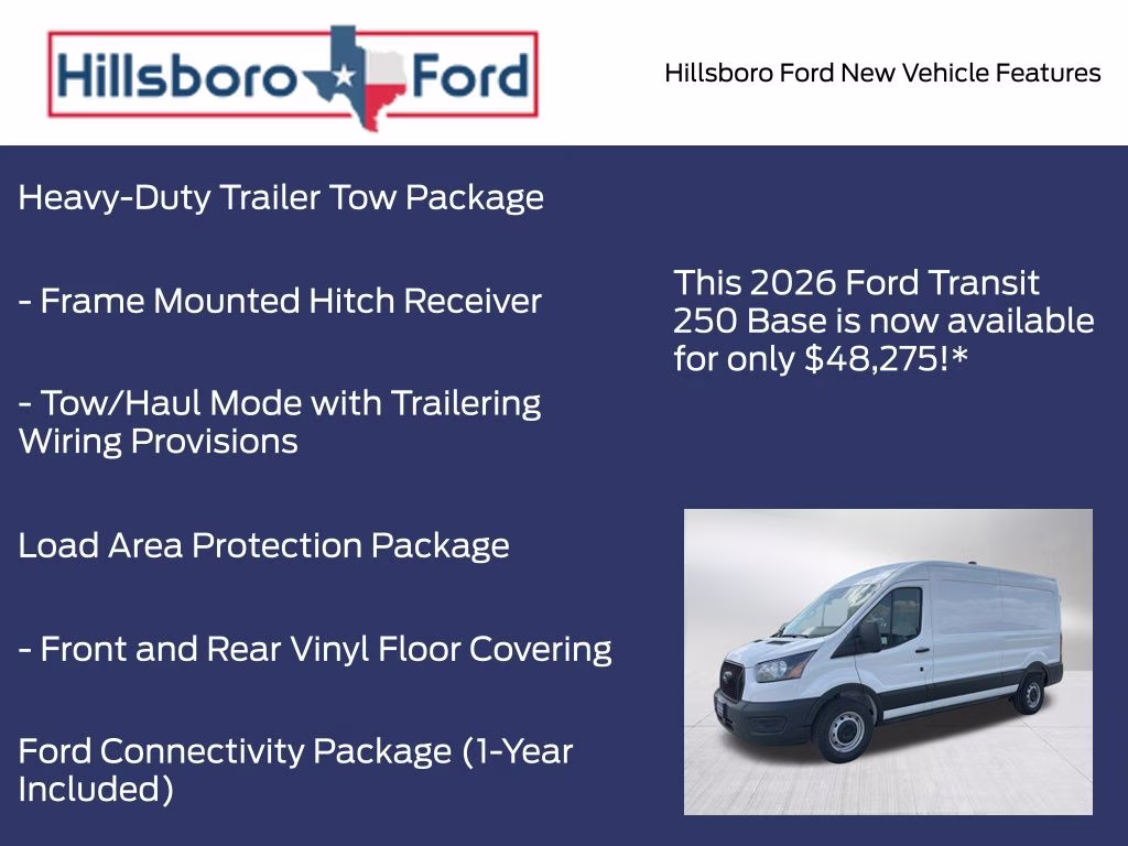 2026 Oxford White Ford Transit-250 Base RWD Van