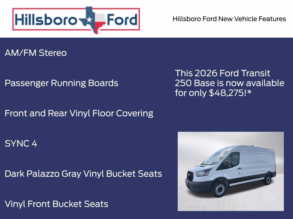 2026 Oxford White Ford Transit-250 Base RWD Van