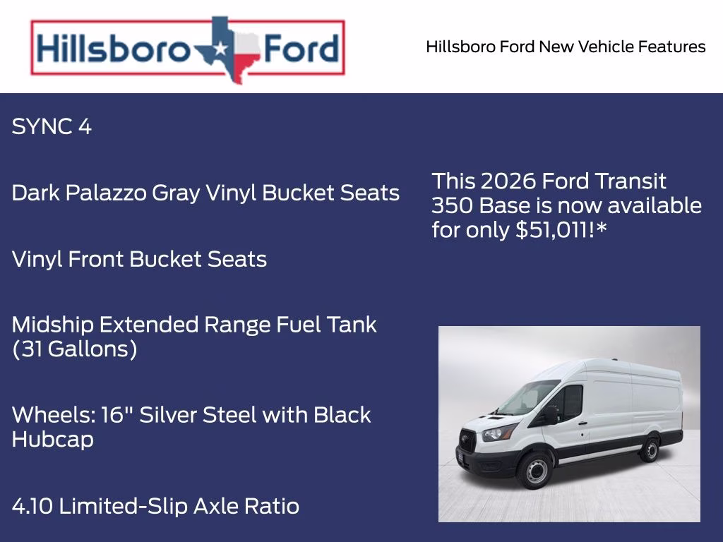 2026 Oxford White Ford Transit-350 Base RWD Van