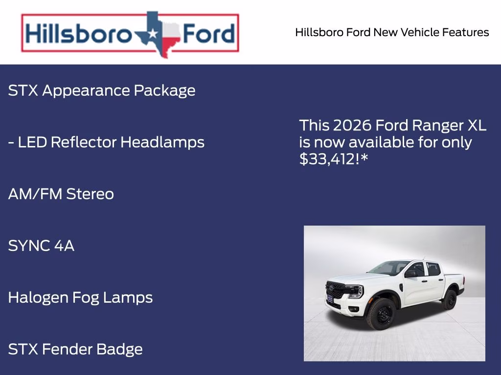 2026 Oxford White Ford Ranger XL RWD Truck
