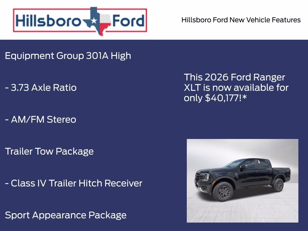 2026 Shadow Black Ford Ranger XLT 4X4 Truck