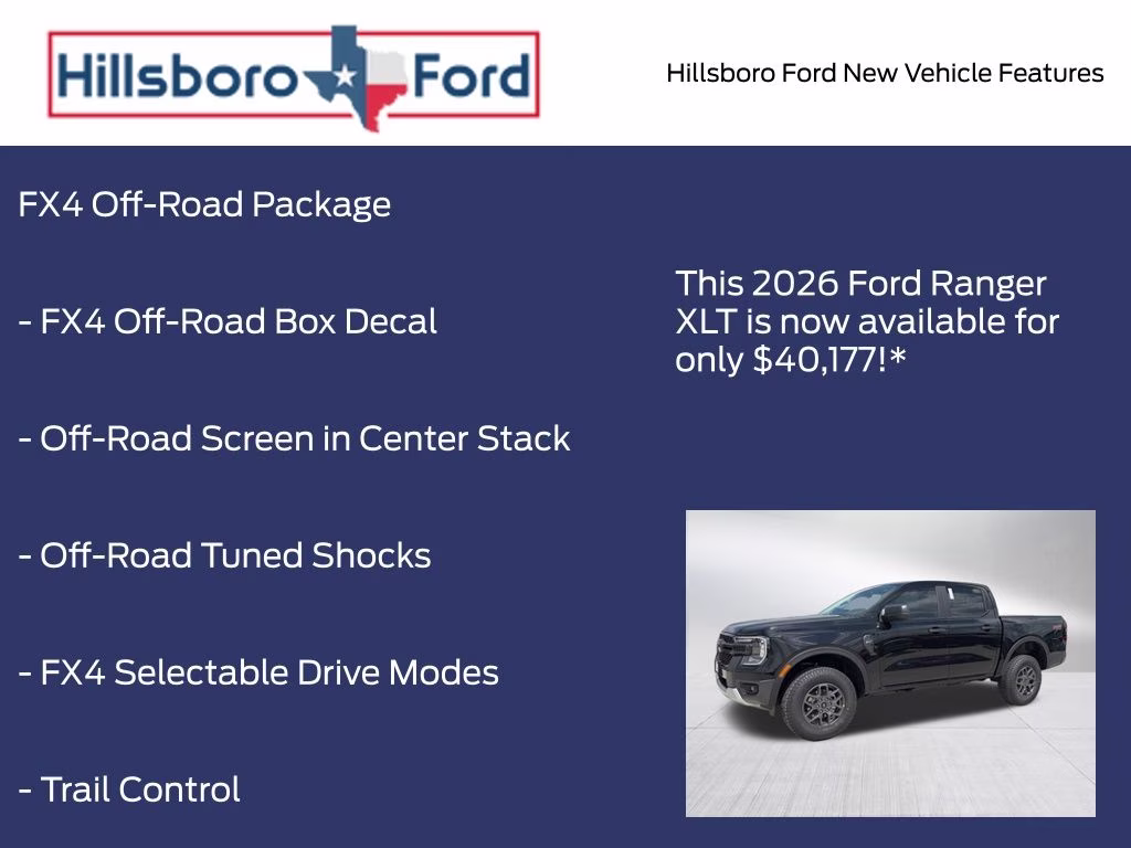 2026 Shadow Black Ford Ranger XLT 4X4 Truck