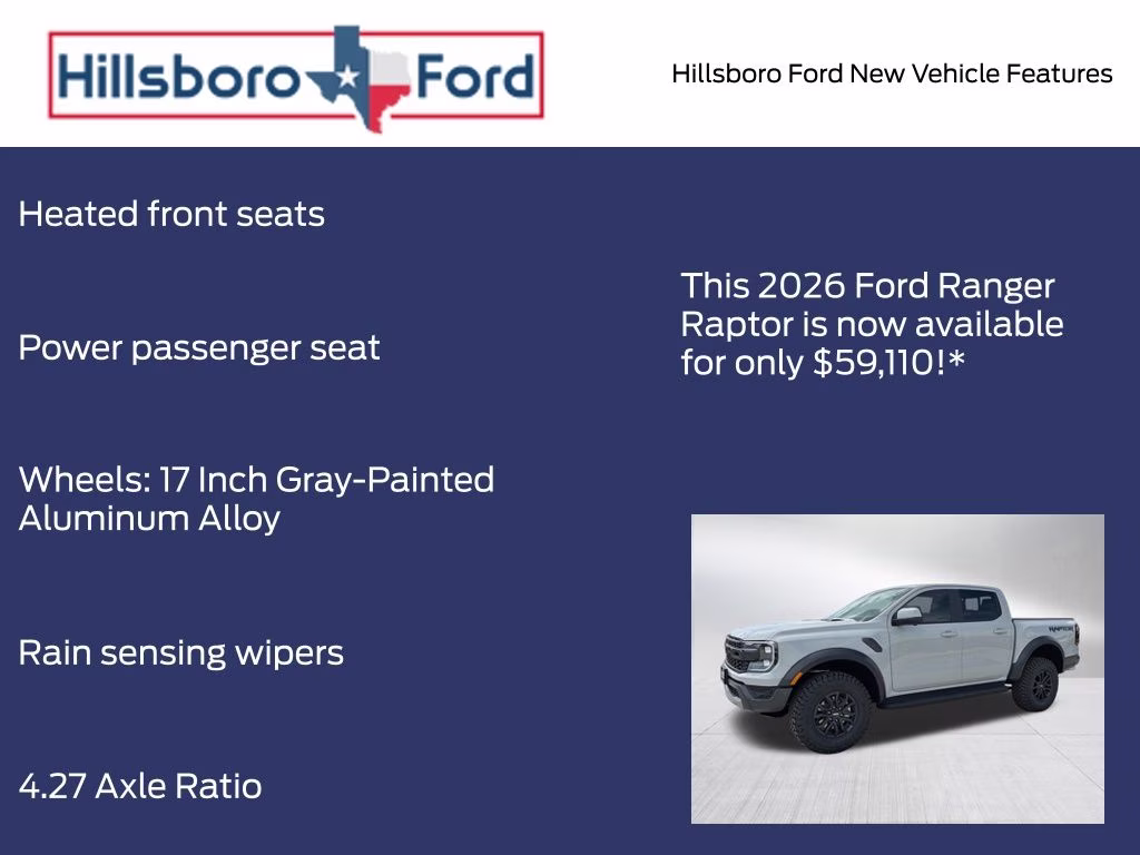 2026 Avalanche Ford Ranger Raptor 4X4 Truck