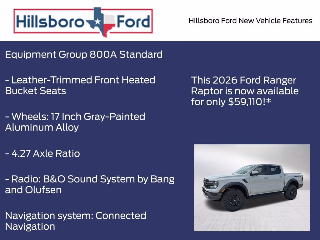 2026 Avalanche Ford Ranger Raptor 4X4 Truck