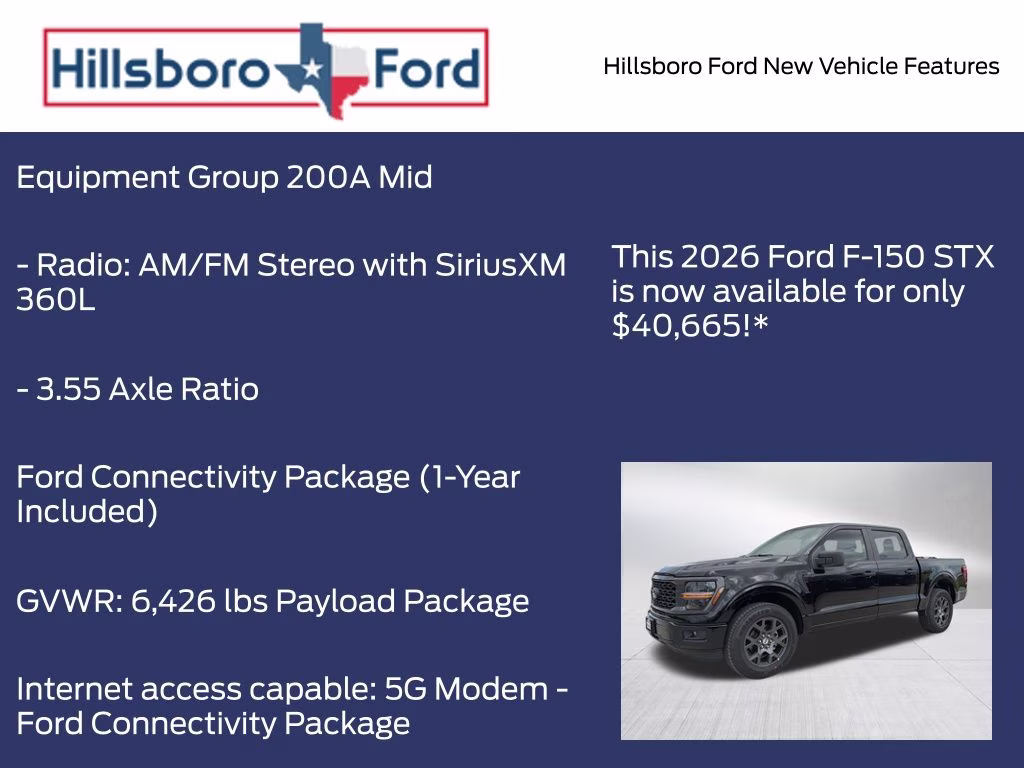 2026 Agate Black Metallic Ford F-150 STX RWD Truck
