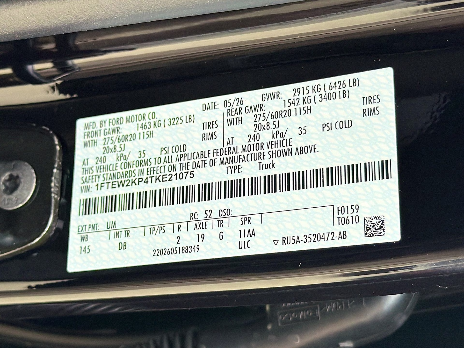 2026 Agate Black Metallic Ford F-150 STX RWD Truck