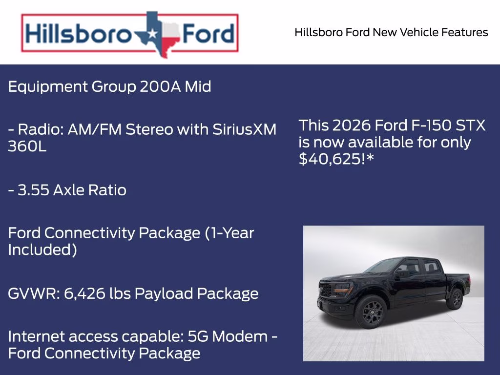 2026 Agate Black Metallic Ford F-150 STX RWD Truck